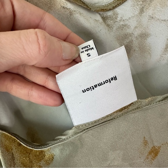 Reformation Parma Silk Maxi Golden Hour Dress SZ S - Picture 8 of 8